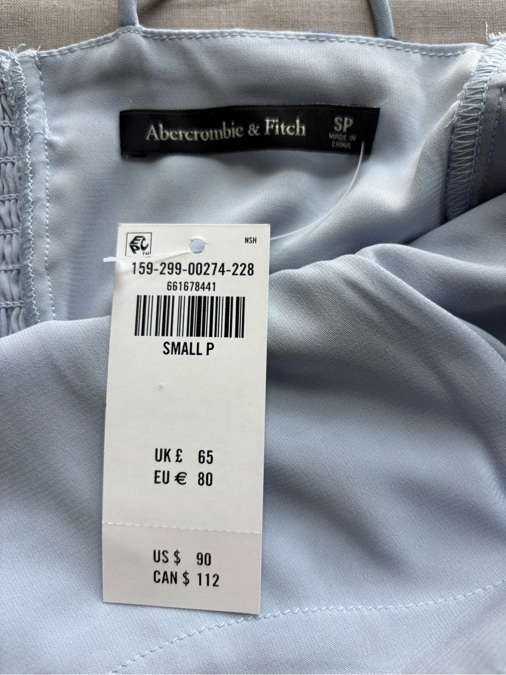 Abercrombie &Fitch Camille Midi Blue Floral Satin Slip Dress Small Petite NWT